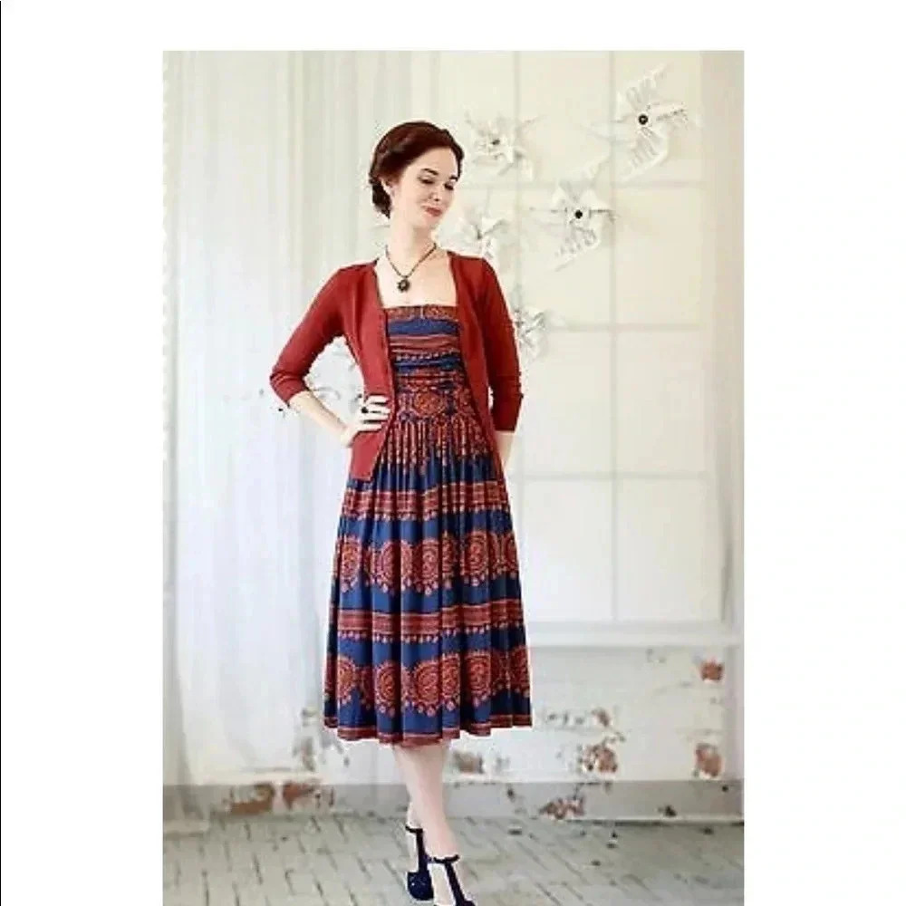Anthropologie Girls From Savoy Oxidized Medallions Strapless Tulle Dress Size XS - Picture 6 of 12